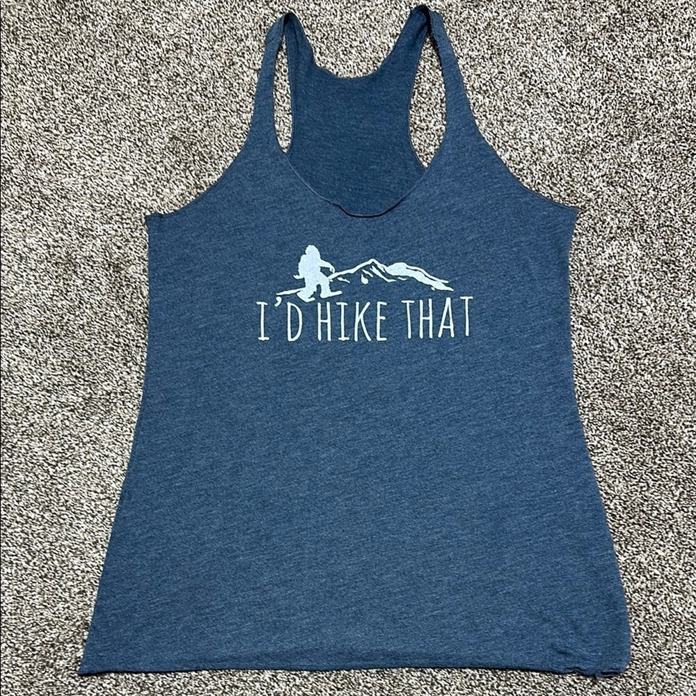 Hiking women’s tank top I’d Hike That racerback no size tag fits a S/M